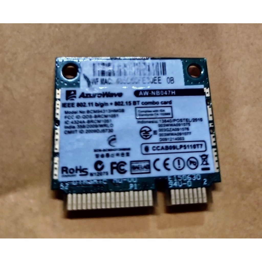 筆電網卡 mini PCI E AzureWave AW NB047H bcm94313hmgb 藍芽 蝦皮購物