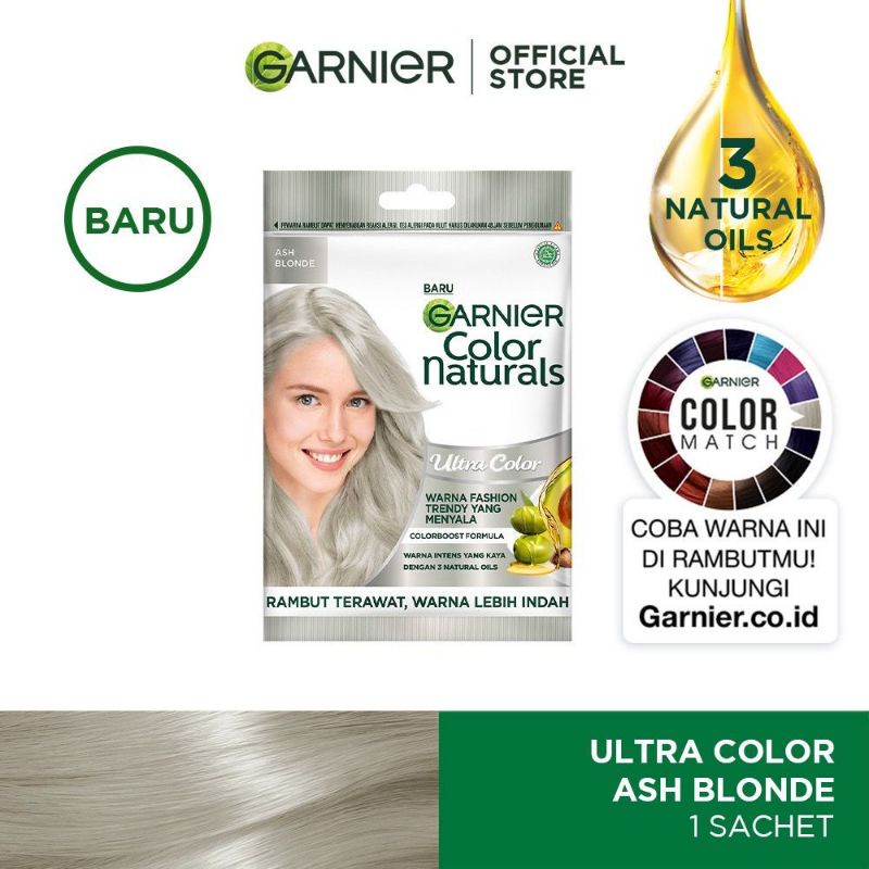 Garnier Pewarna Rambut Cat rambut Ash Blonde Semir hair 蝦皮購物