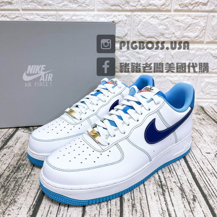 豬豬老闆NIKE AIR FORCE 1 07 經典 皮革 休閒鞋 男款 白藍 DA8478 100 白紅 101 蝦皮購物