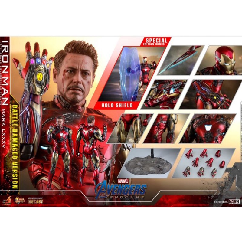 野獸國 Hot Toys MMS543 復仇者聯盟 終局之戰 鋼鐵人 馬克85 MK85 戰損 MMS543D33 蝦皮購物