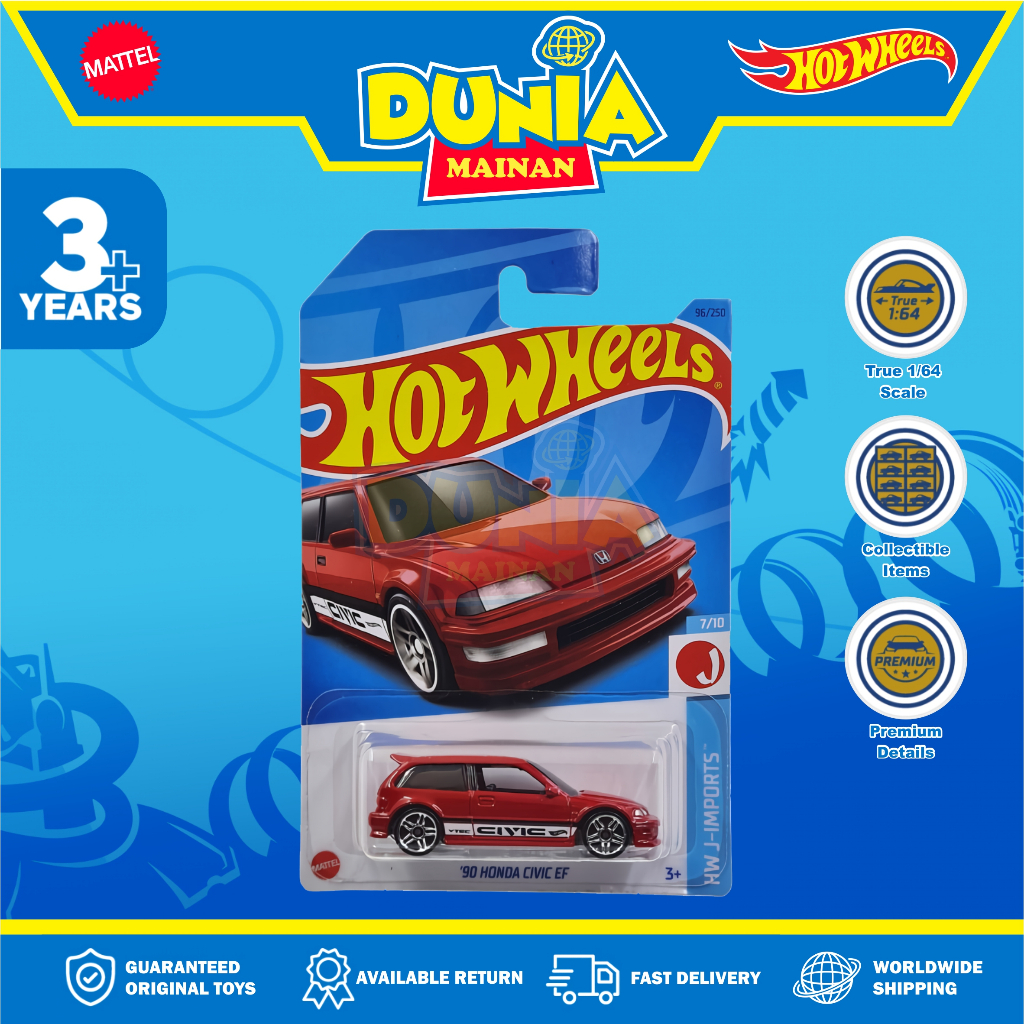 HOT WHEELS HONDA 風火輪 本田思域 EF 全新原裝玩具世界 蝦皮購物