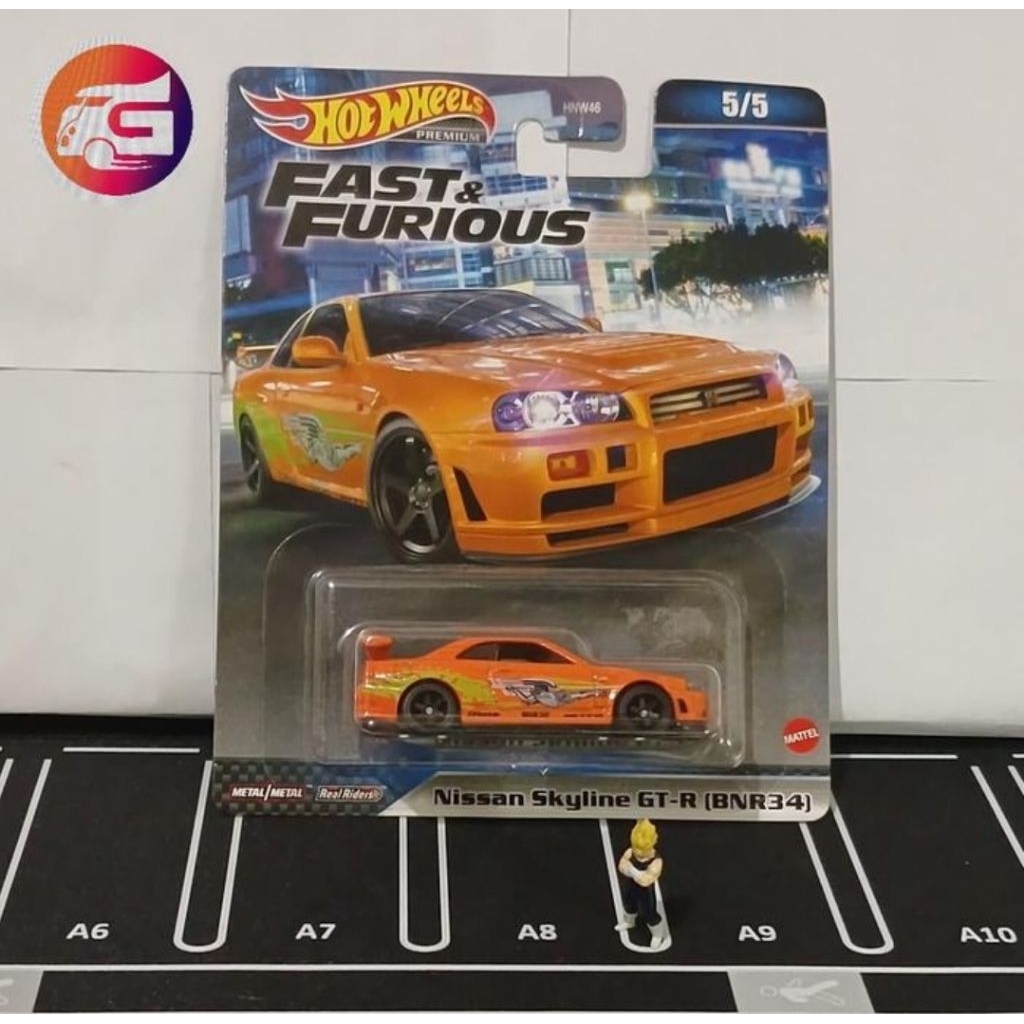 HOT WHEELS NISSAN 日產 GT R R34 高級風火輪橙色速度激情 蝦皮購物
