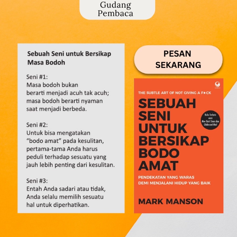 Sebuah Seni Untuk Bersikap Bodo Amat Mark Manson