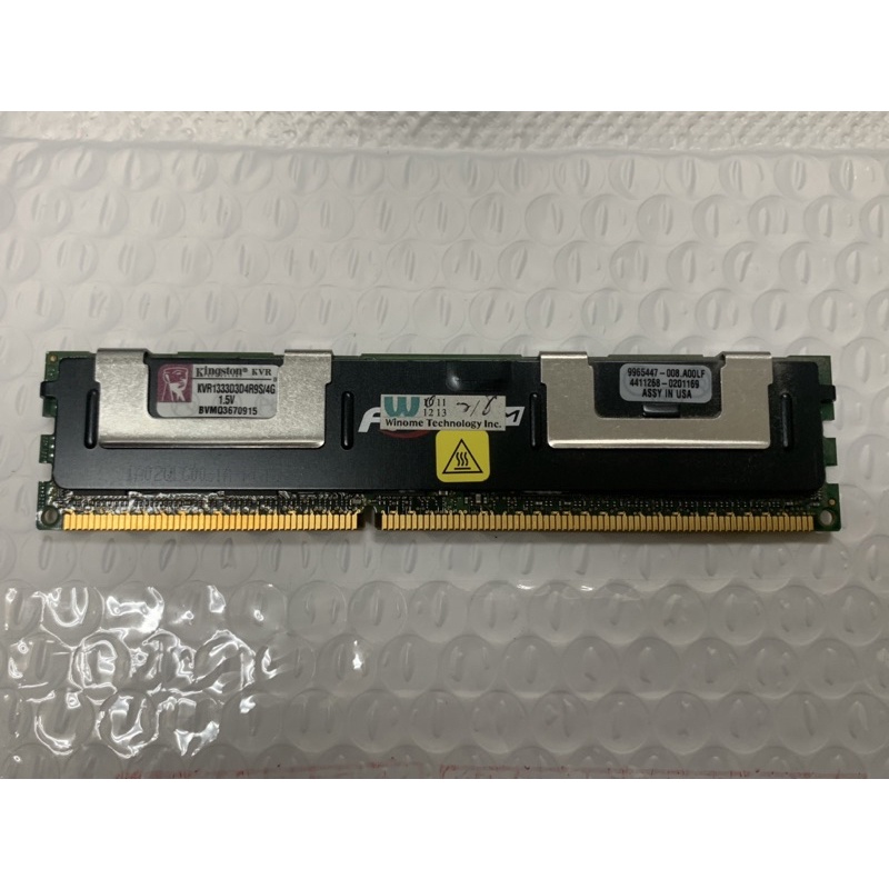 金士頓ECC REG DDR3 1333 4GB KVR1333D3D4R9S 4G伺服器用記憶體 廠商終保 蝦皮購物