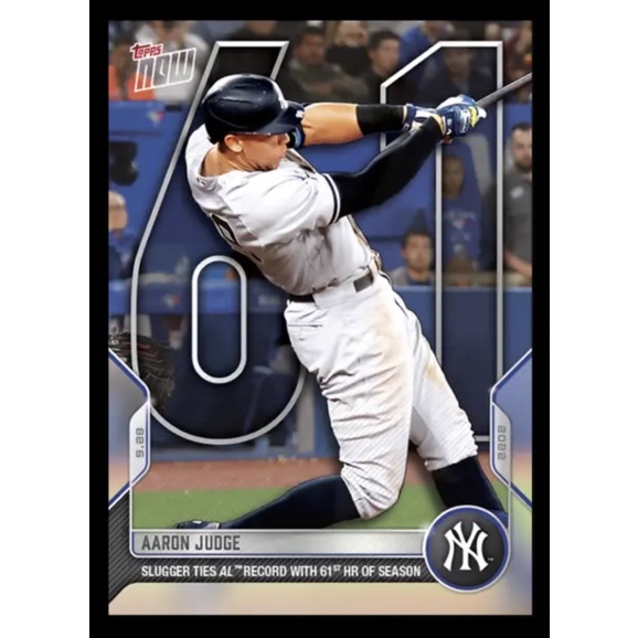 Aaron Judge 球員卡 2022 MLB TOPPS NOW Card 單季61轟 蝦皮購物