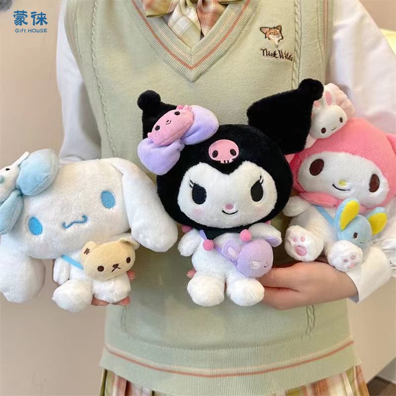 三麗鷗毛絨動漫卡通玩偶 Kuromi My Melody 肉桂狗軟填充娃娃吊墜玩具女孩禮物 蝦皮購物