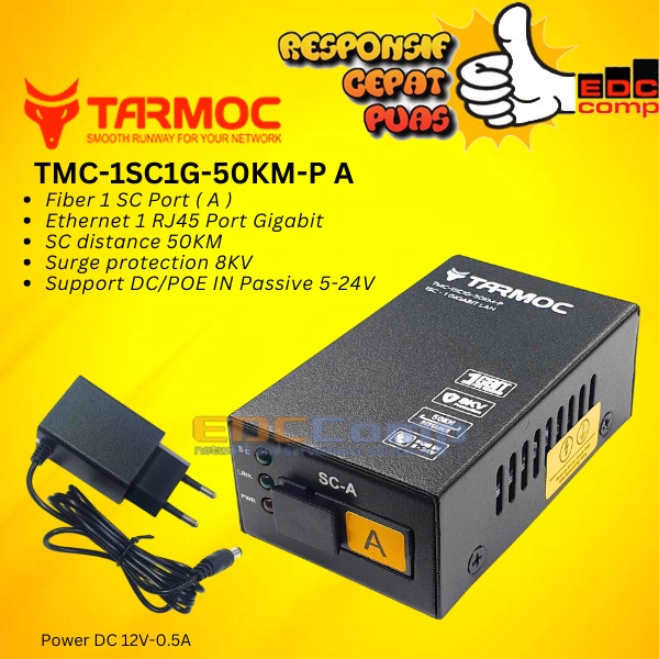 Tarmoc TMC 1SC1G 50KM P 媒體轉換器 1 FO 1 LAN 千兆 POE IN 5 24V HTB 蝦皮購物