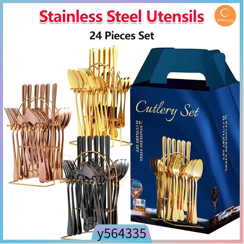 Pieces Stainless Steel Cutlery Set Fork Spoon Knife Gift