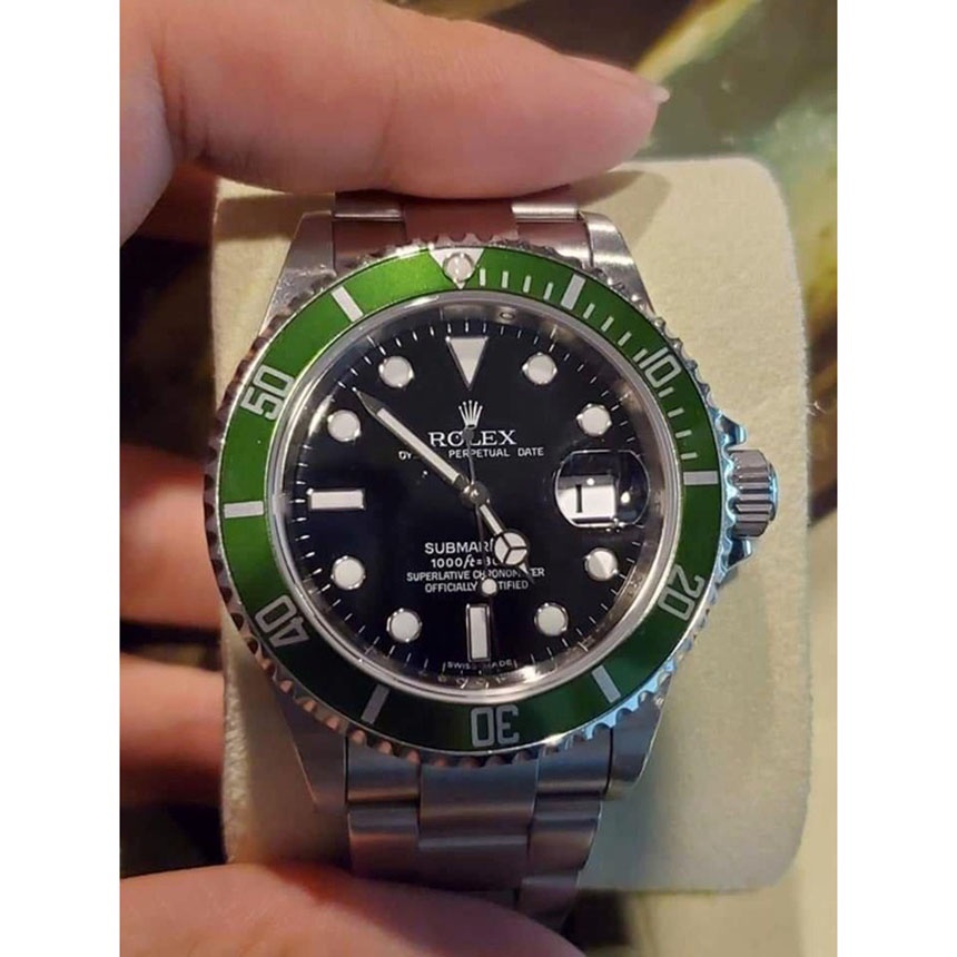 勞力士 16610Lv Rolex 綠水鬼 16610 Lv 黑色面盤 舊綠 五十週年紀念 16610 11661 蝦皮購物