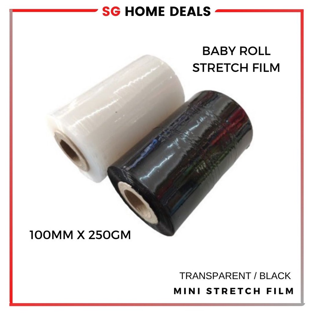 Transparent Black Baby Roll Mini Stretch Film Mm X G