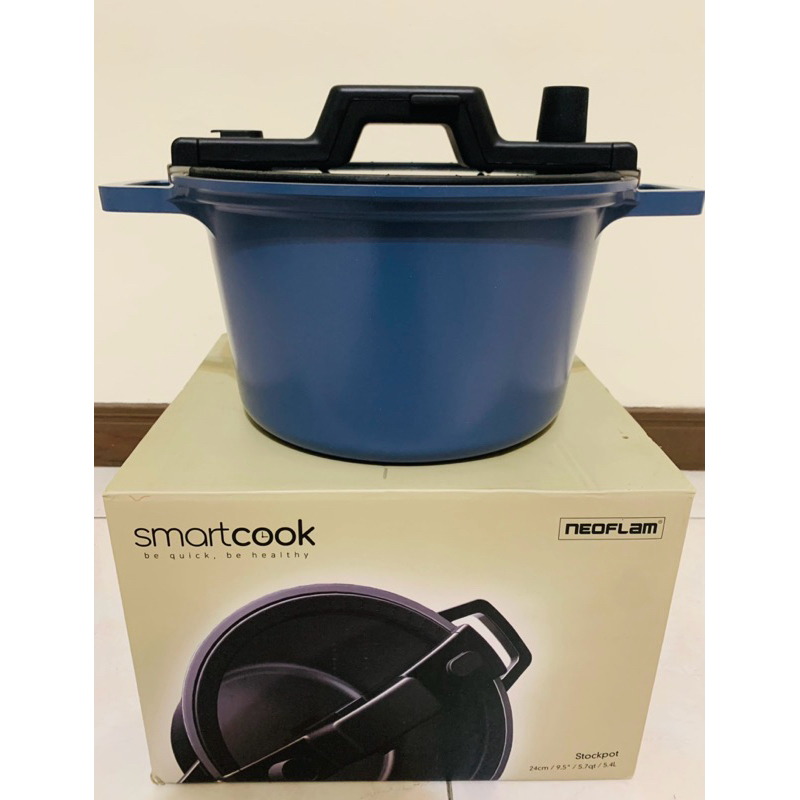 NEOFLam 耐用富林 smart cook 系列 低壓悶煮鍋 海藍色 24cm 5 4L 全新未使用 蝦皮購物