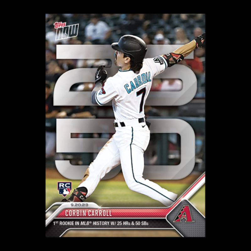 MLB 響尾蛇隊 Corbin Carroll Topps now RC 25全壘打50盜壘球卡 美國職棒大聯盟 球員卡 蝦皮購物