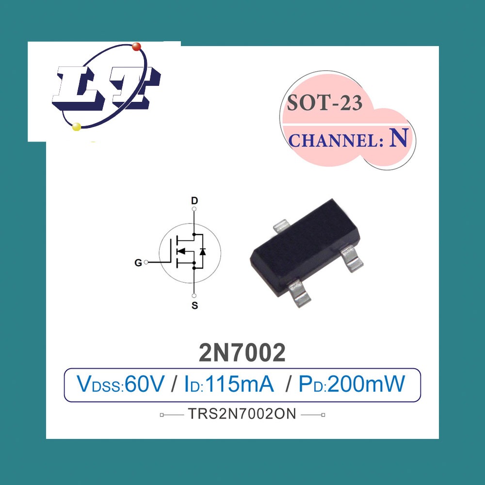 堃喬2N7002 MOSFET 場效電晶體 60V 0 115A 0 2W SOT 23 N CHANNEL 蝦皮購物