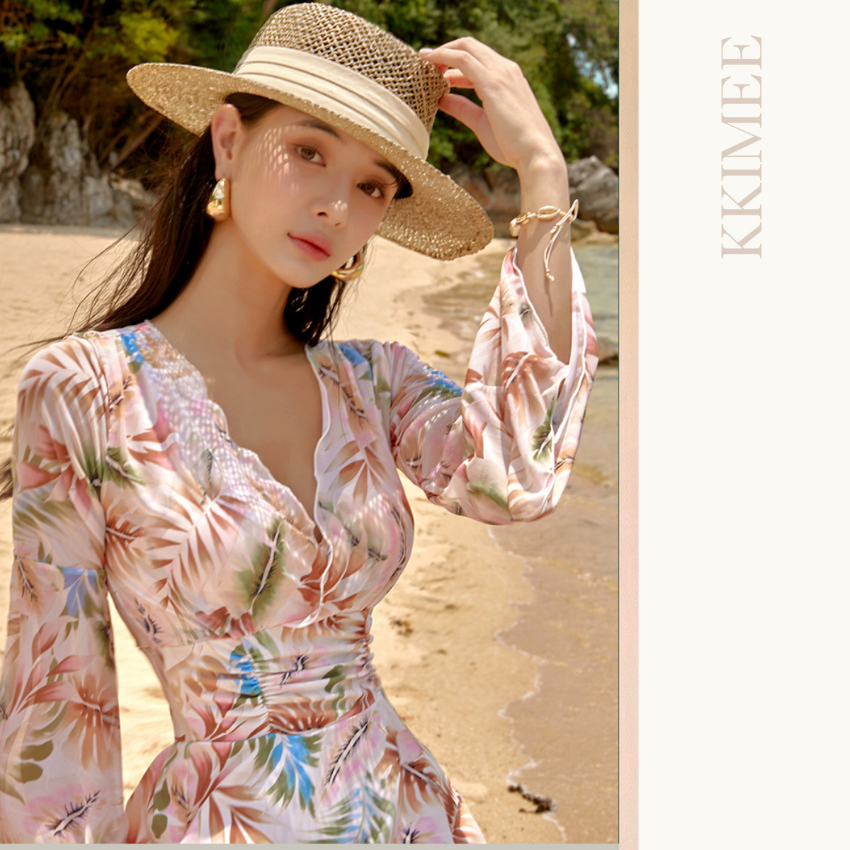 KKimee 情侶泳衣 比基尼長寬褲 平口褲SH 三件式 情侶裝 遊泳衣 BIKINI 泳裝 蝦皮購物