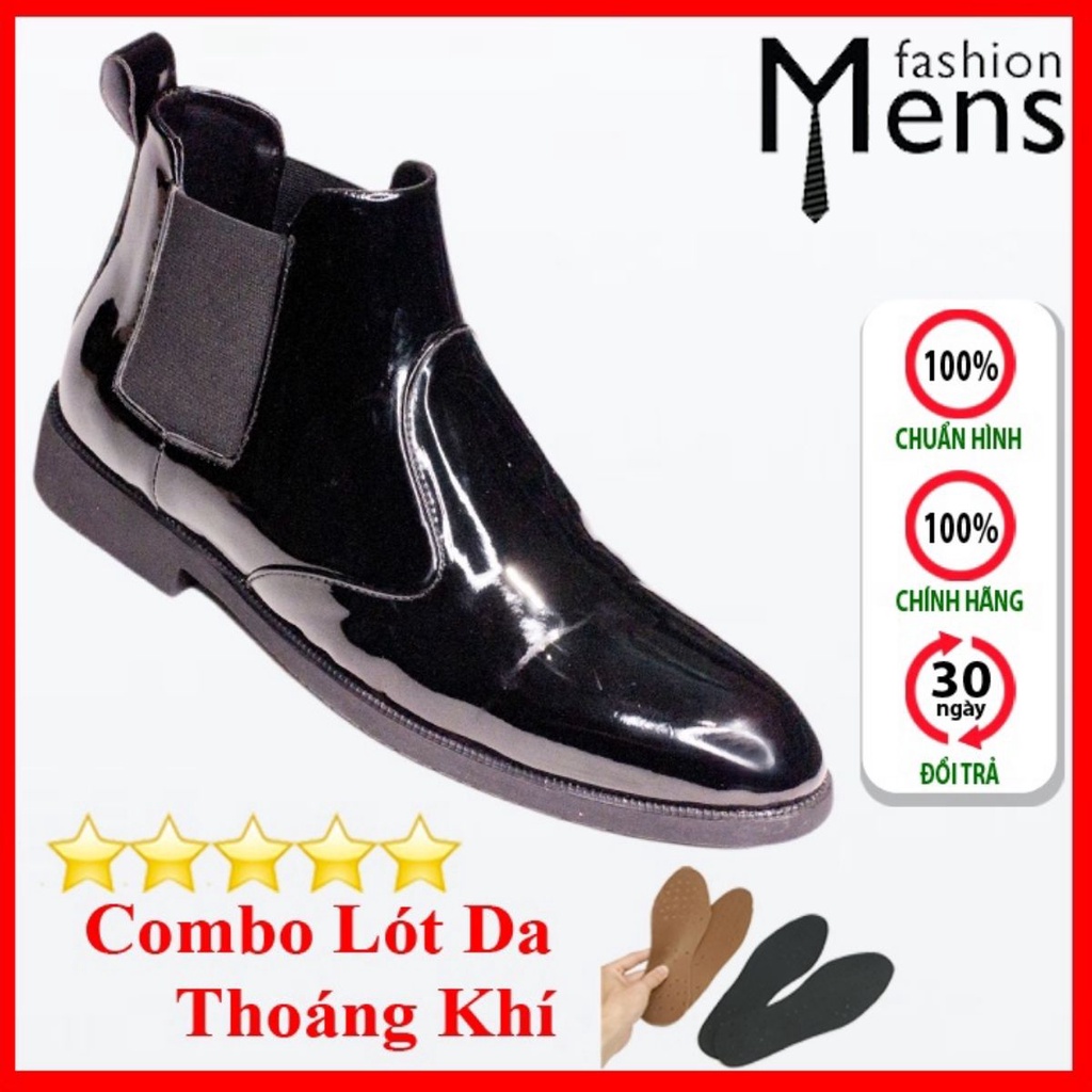 Menf Boots 高幫優質美觀材料超耐用縫線鞋底 3cm 增高黑色 - CB520-B (L) | 蝦皮購物