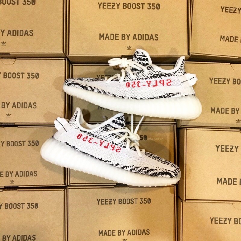 JoWa】（現貨23cm-24.5cm）Yeezy 350 V2 Zebra 斑馬椰子CP9654 | 蝦皮購物