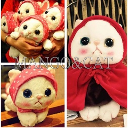 【MANGO&CAT】☆雜貨小舖☆超療癒 韓國 鴛鴦眼 頭巾猫 公仔 毛绒娃娃 玩偶 禮物 | 蝦皮購物