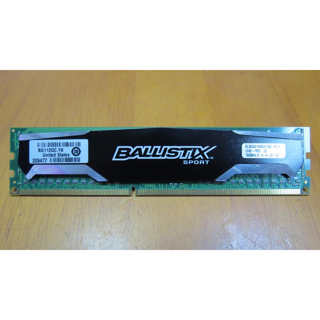 Crucial 美光 Ballistix BLS8G3D1609DS1S00/8GB/DDR3-1600桌上型(雙面)記 | 蝦皮購物