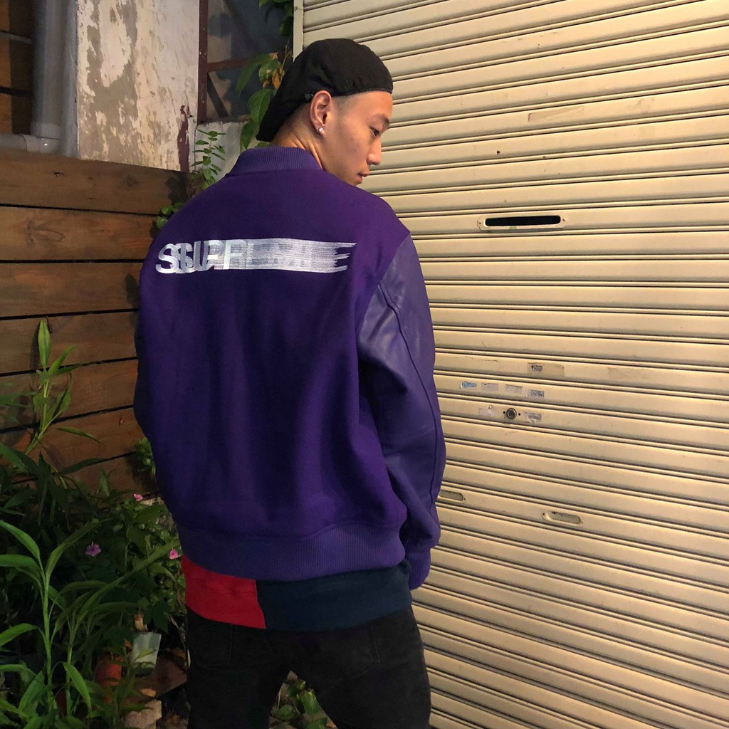 Supreme motion logo varsity jacket clearance black