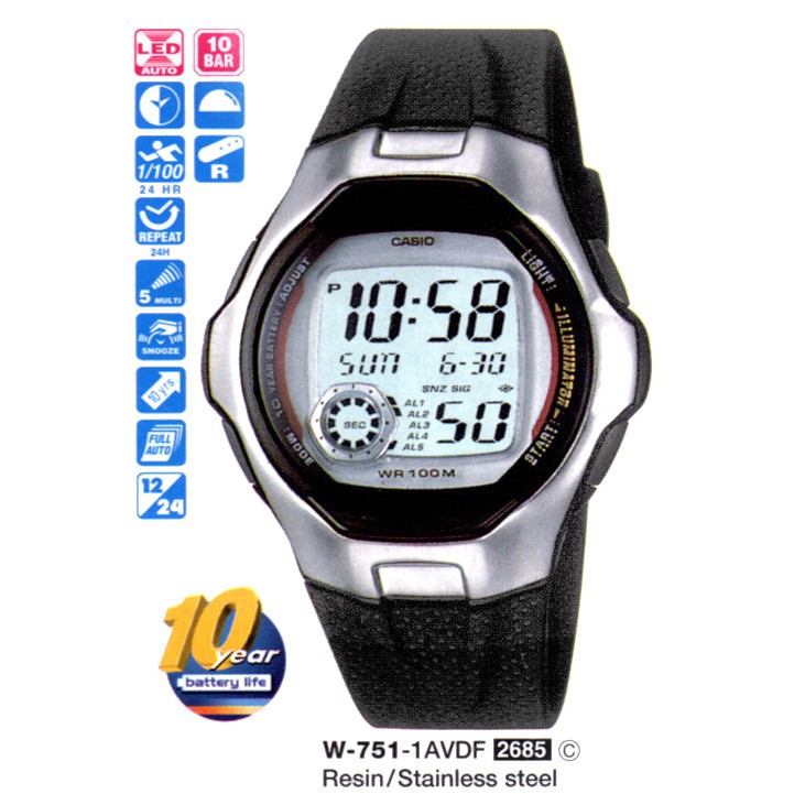 CASIO W 751 LED 5