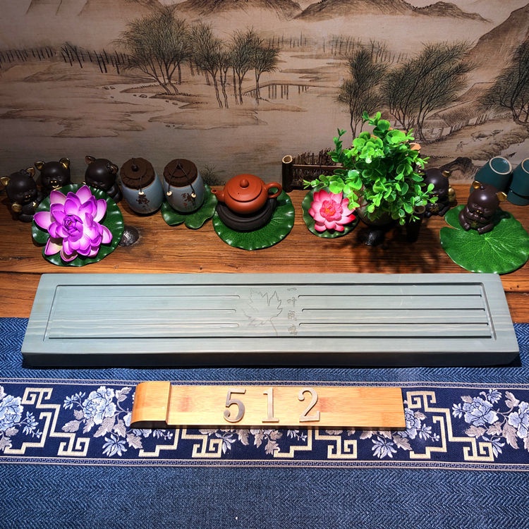 特價【高端原石茶盤玉石茶盤】端硯茶盤綠端石茶盤紫端石天然原石家用茶 