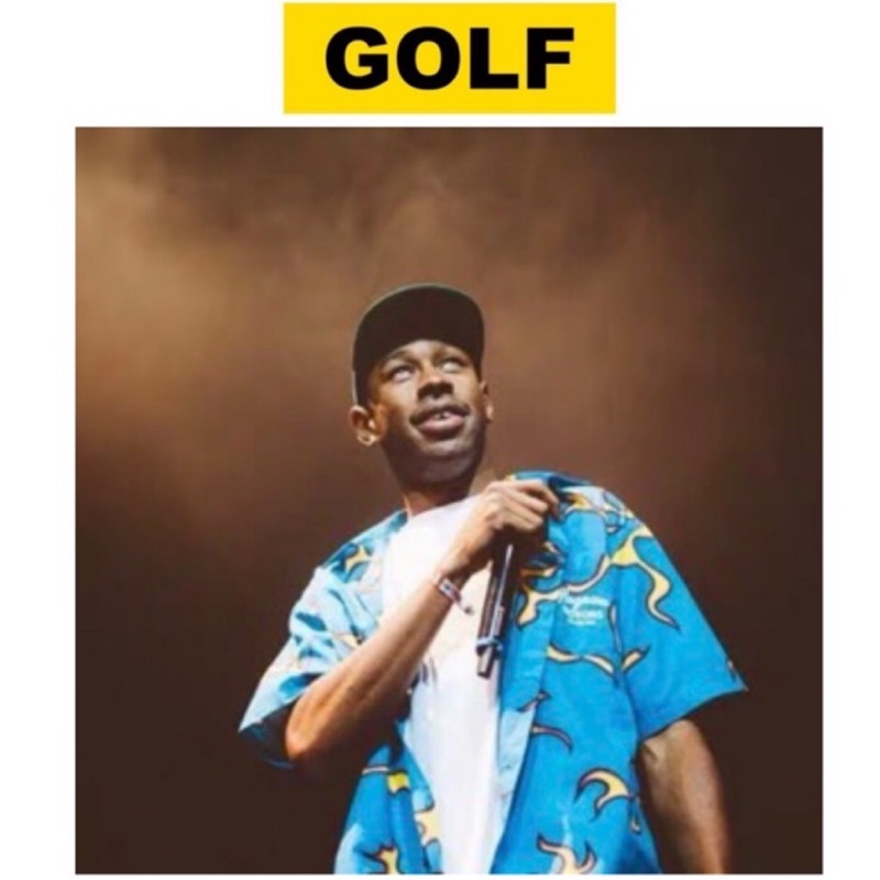 美國滑板🇺🇸GOLF WANG BLUE FIRE SHIRT 夏威夷襯衫藍色火焰短袖襯衫