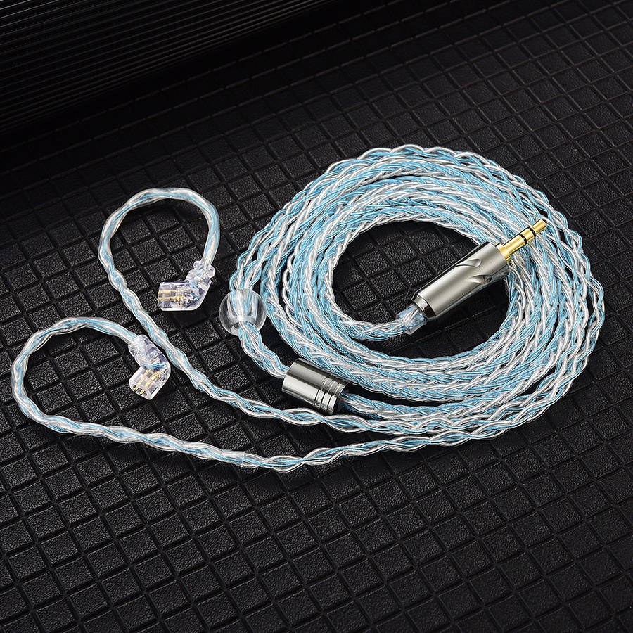 全新正品】QKZ T1八股鍍銀升級線鍍銀線升級線3.5 0.75 2PIN耳機升級線
