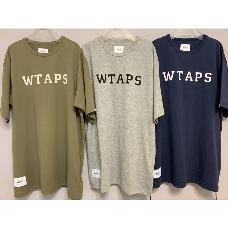 現貨實拍WTAPS COLLEGE / SS / COTTON 21ss 短袖綠色灰色深藍| 蝦皮購物