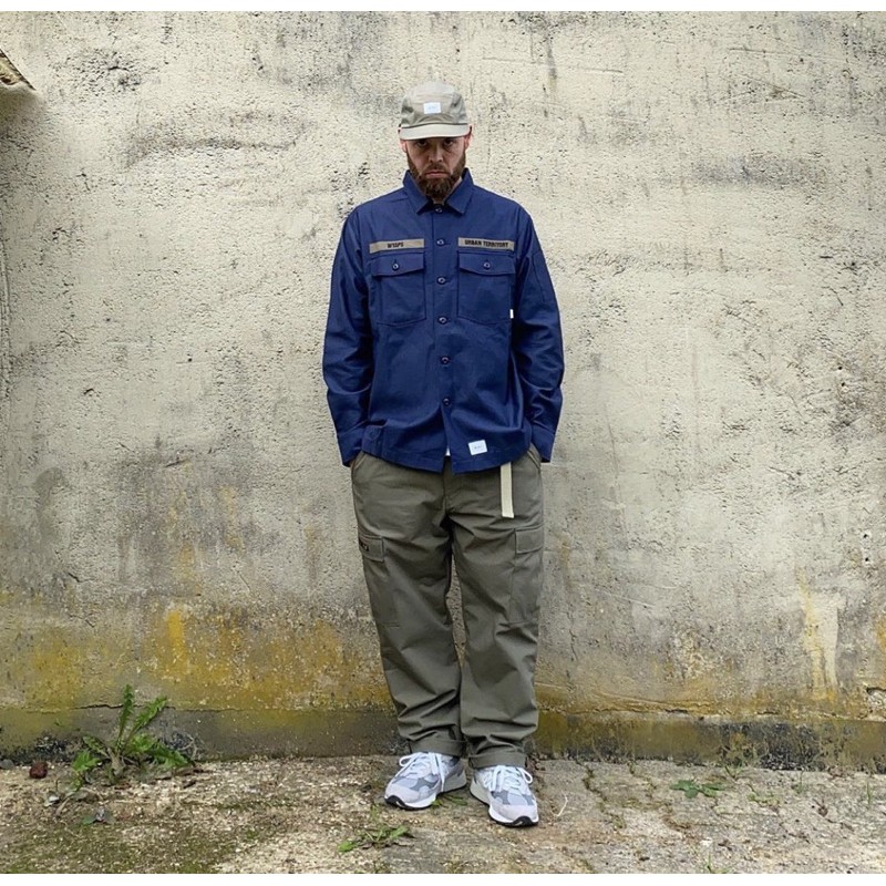 【Mサイズ】wtaps BUDS LS COTTON. SATIN NAVY