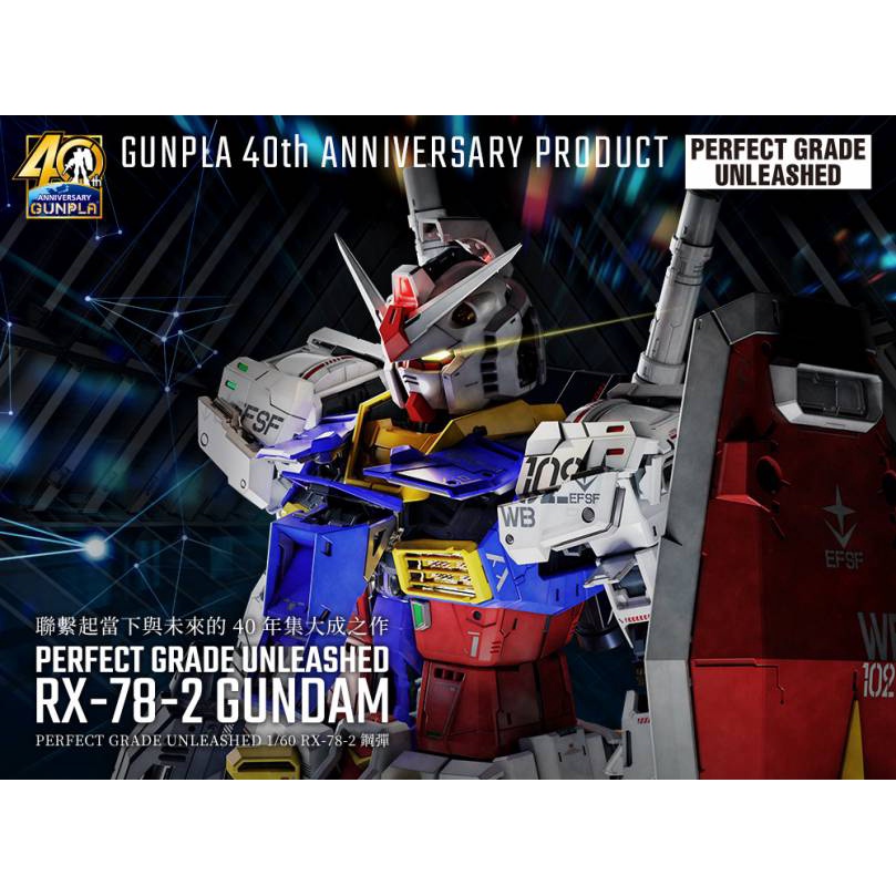 BANDAI 萬代PG UNLEASHED 1/60 RX-78-2 鋼彈初鋼機動戰士鋼彈組裝模型