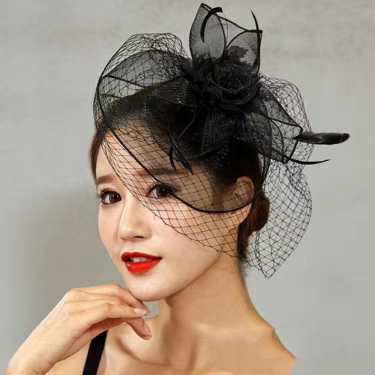 现货速发 小禮帽 女 名媛頭飾 旗袍配飾 民國風 夜上海 面紗帽 晚宴禮服髮飾 復古網紗帽 蕾絲帽 | 蝦皮購物