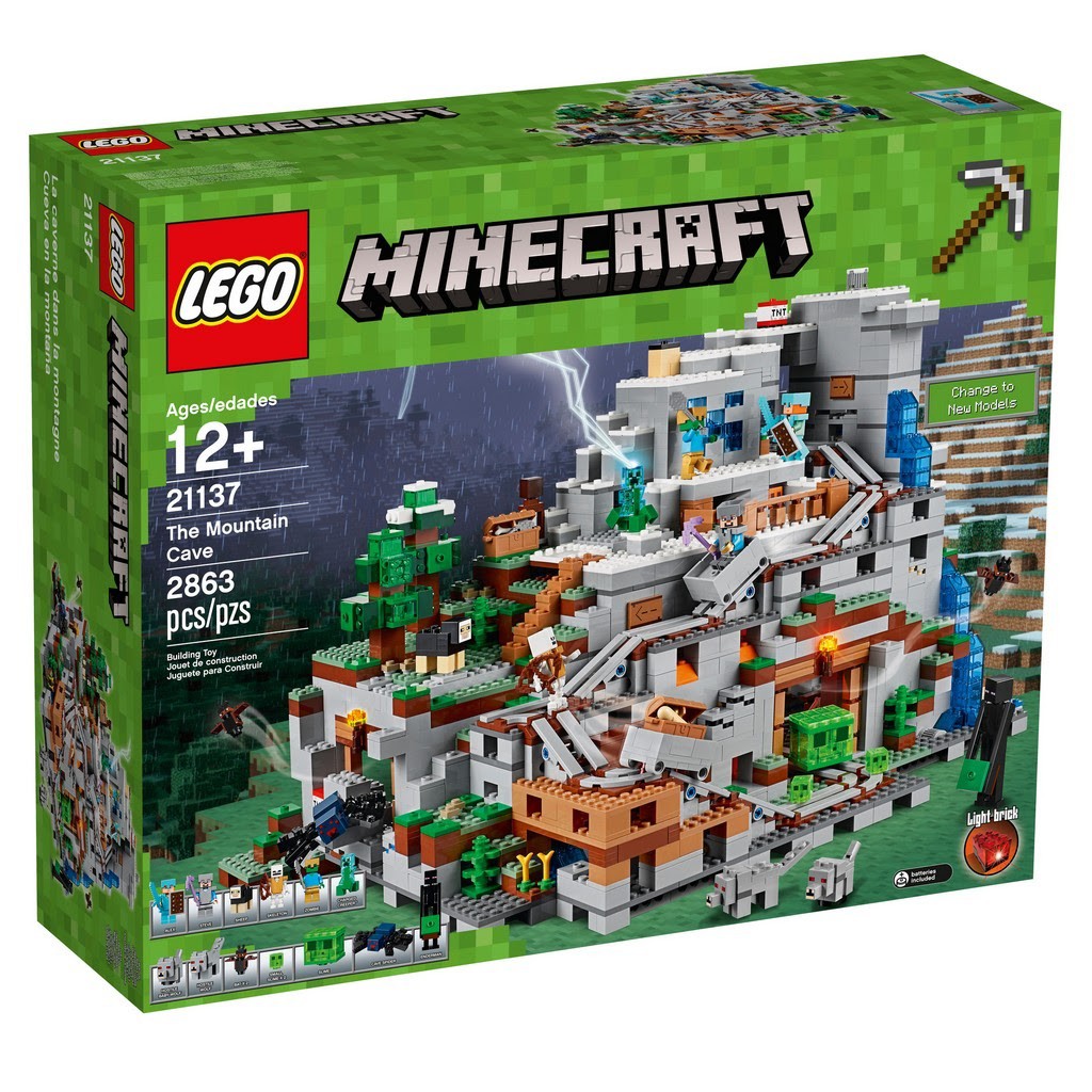 想樂］全新樂高Lego 21137 Minecraft 創世神The Mountain Cave | 蝦皮購物