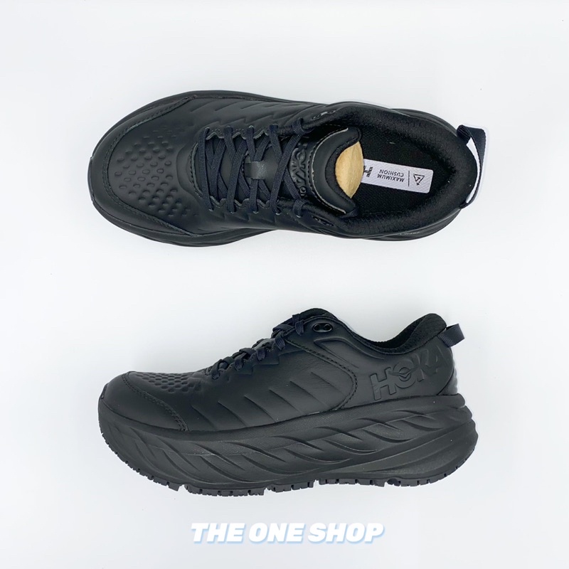 TheOneShop HOKA ONE ONE Bondi SR 路跑鞋黑色全黑皮革基本款慢跑鞋