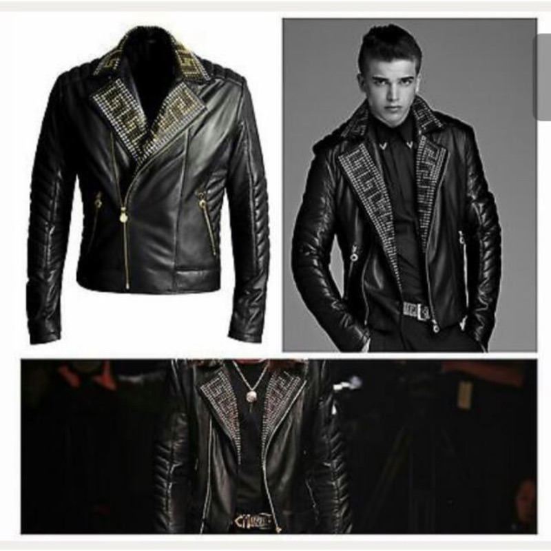 Versace h&m hot sale leather jacket