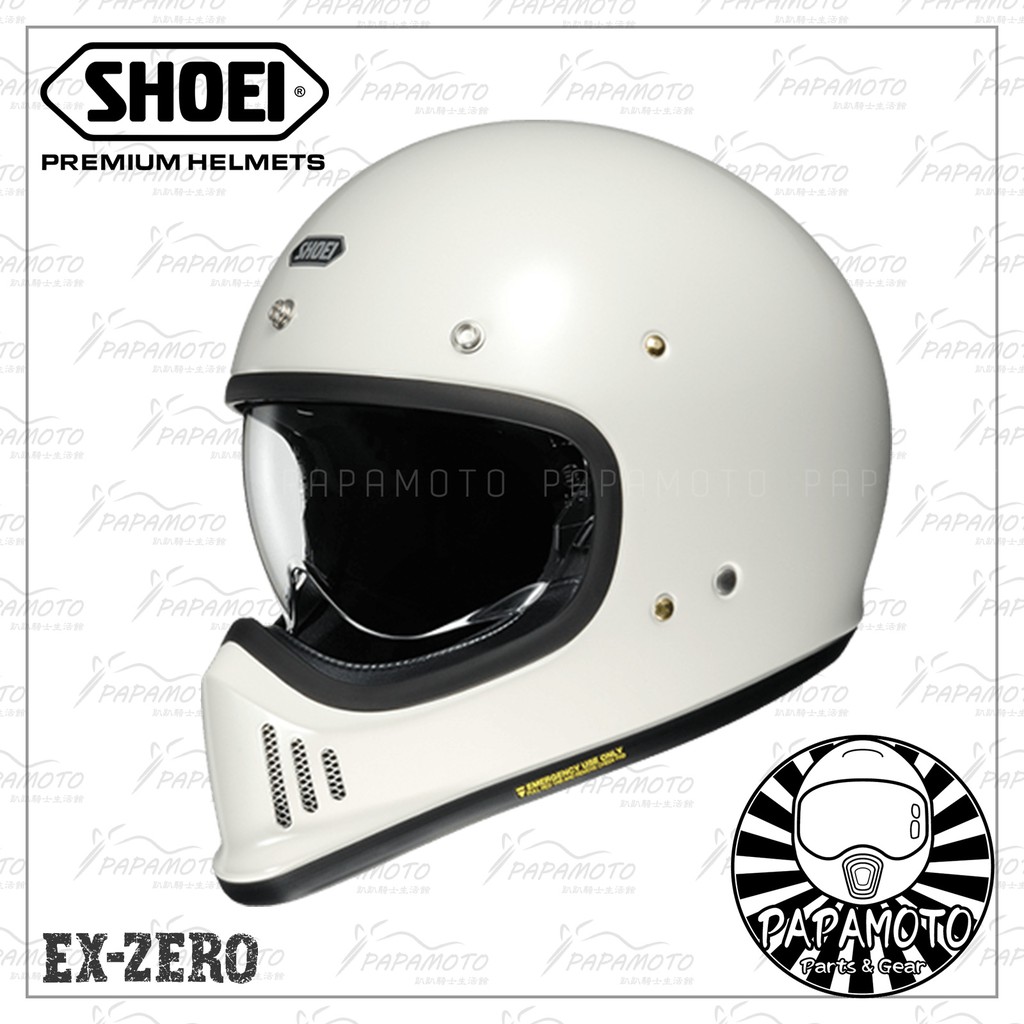 趴趴騎士】SHOEI EX-ZERO 白色山車帽復古越野安全帽復古白| 蝦皮購物