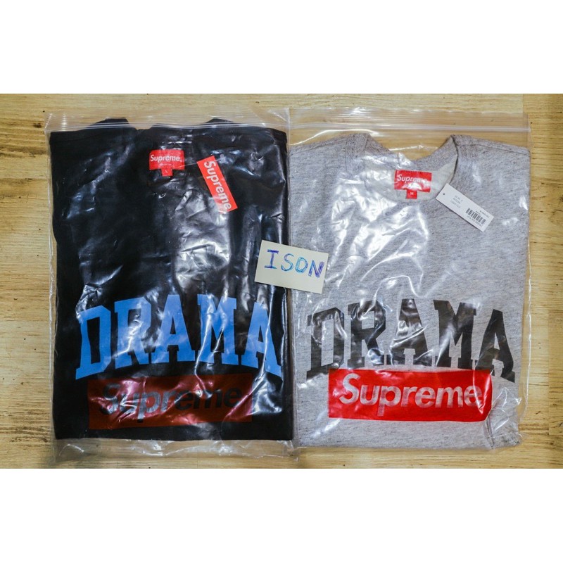 SUPREME FW19 Drama S/S Top 戲劇短T 全新現貨（灰Ｍ、黑Ｌ、深藍Ｌ