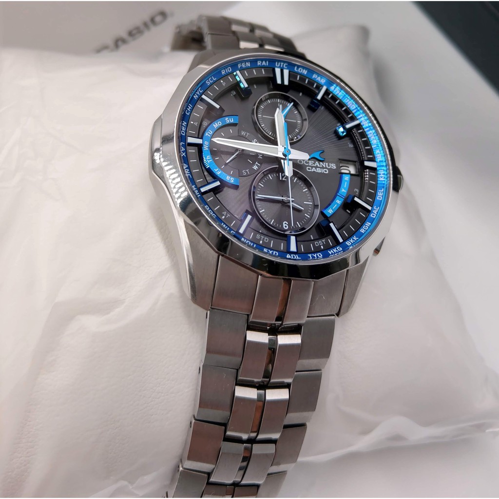 CASIO OCEANUS OCW-S3000 太陽能電波海神優雅美型海洋風六局輕薄系列