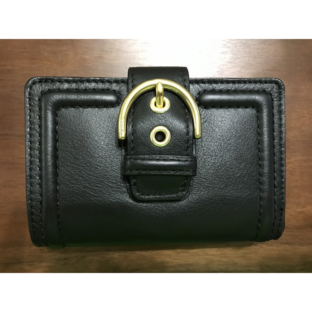 Black coach wallet with buckle new arrivals