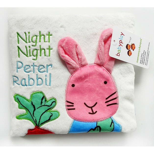 晚安 兔兔～兔子 立體 刺繡 可水洗 響紙 布書 有沙沙紙喔 每頁不同喔 | 蝦皮購物
