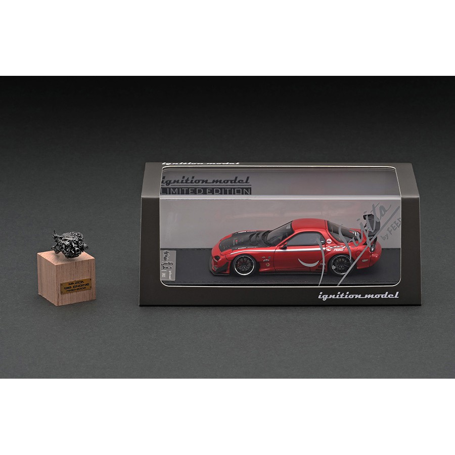 名車館】Ignition FEED RX-7 (FD3S) 魔王Red With Engine1/43