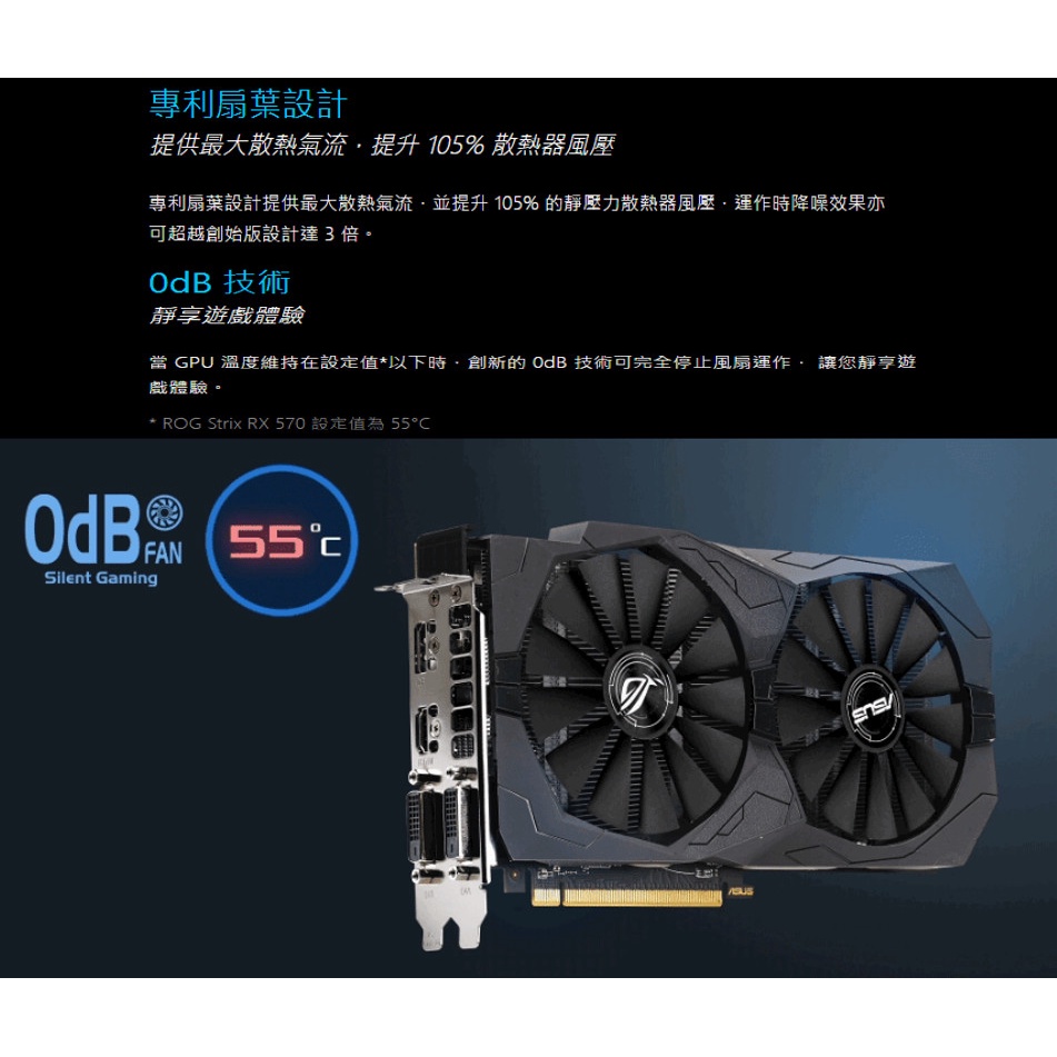 華碩顯卡ROG RX570-4g (超頻-ARGB灯效)(型號:ROG-STRIX-RX570-O4G