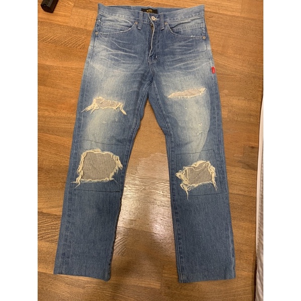 Wtaps blue very skinny trash jeans s號