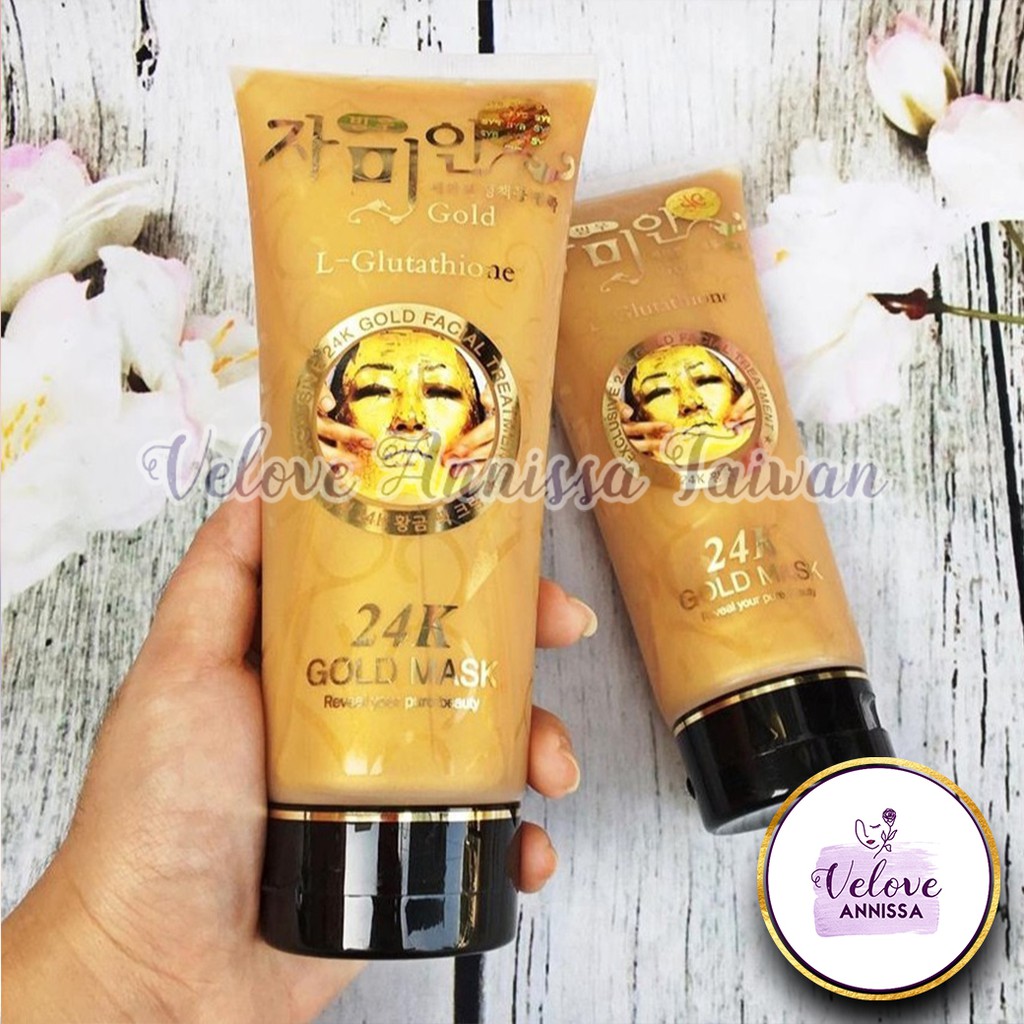 ORI] Masker L-GLUTATHIONE 24K GOLD MASK EMAS 韓國泰國黃金面膜| 蝦皮購物