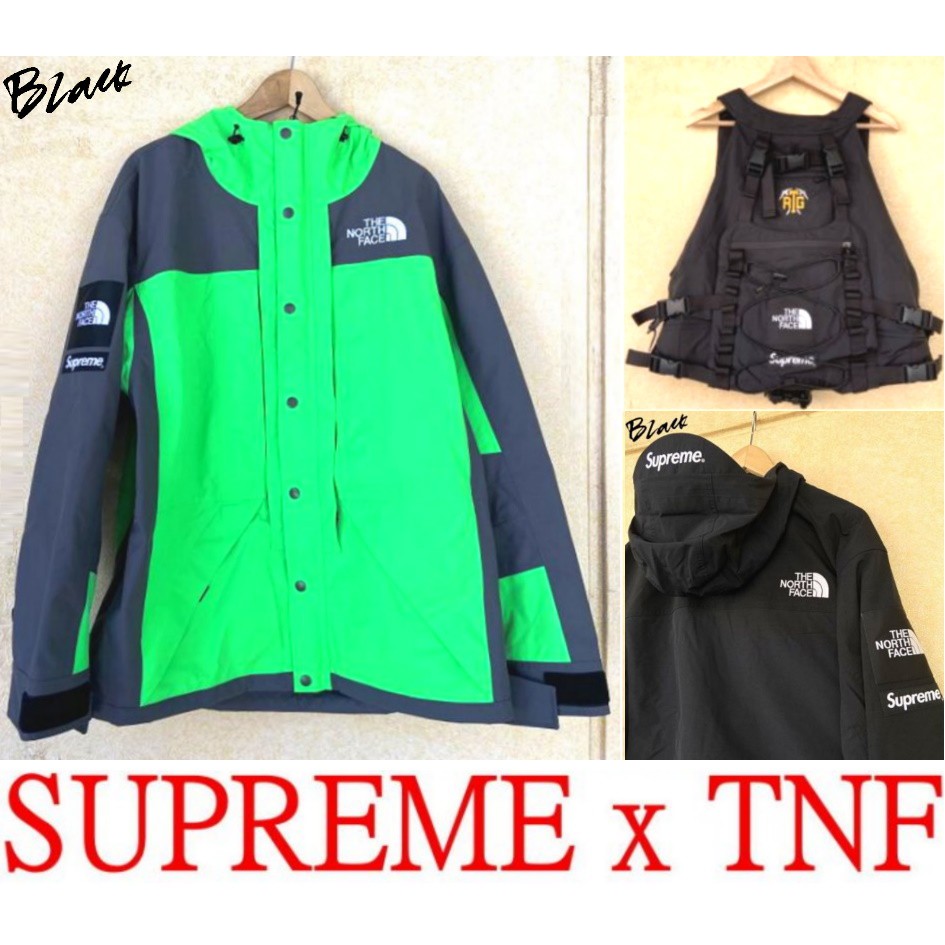 BLACK極新SUPREME x THE NORTH FACE螢光綠RTG登山外套夾克GORE-TEX(單