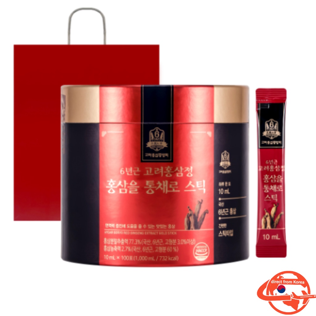 現貨] 韓國6年根紅蔘蜂蜜高份量精華濃縮飲禮盒100包附提袋| 蝦皮購物