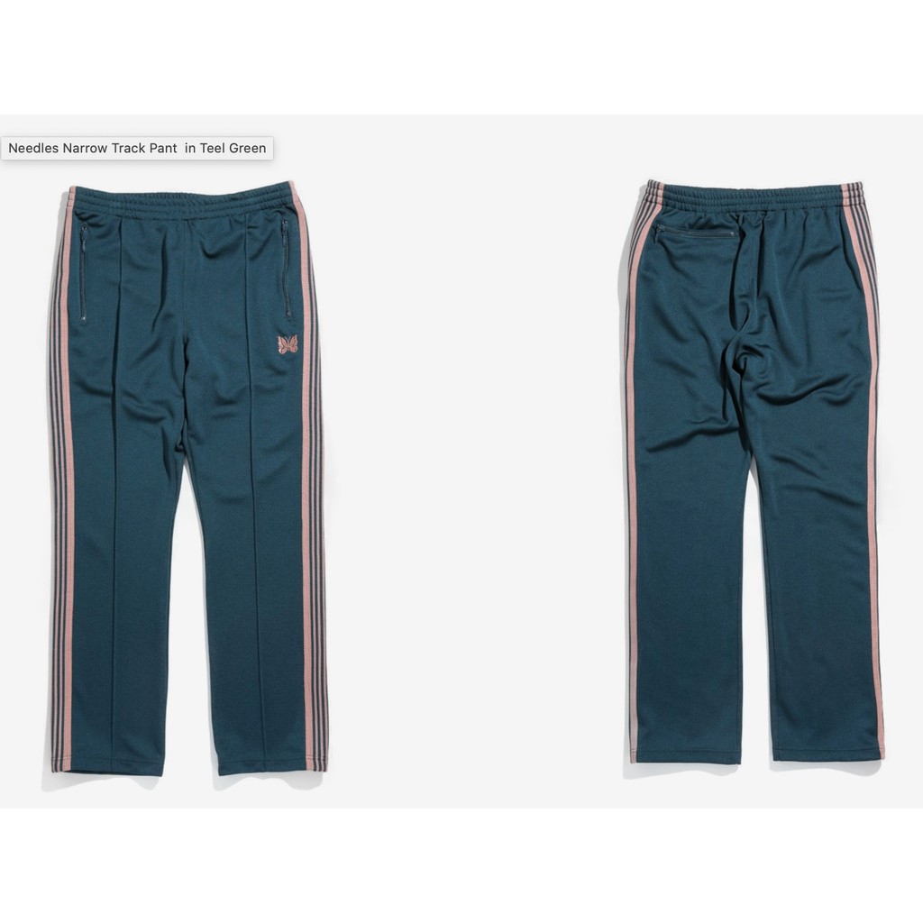 日本代購】NEEDLES NARROW TRACK PANTS 刺繡蝴蝶條紋運動長褲窄管全新