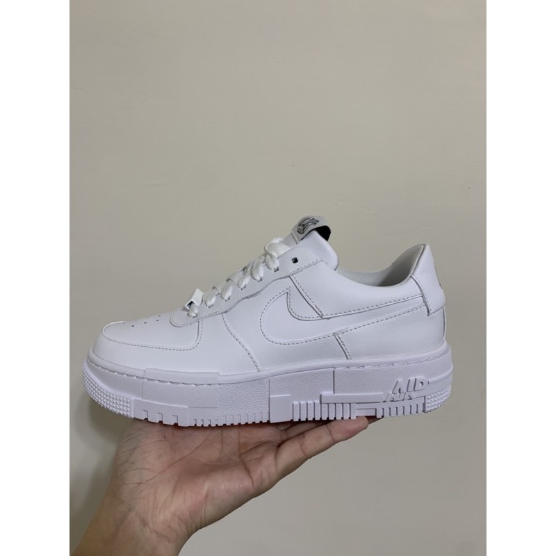 Taiwan小鮮肉>NIKE AIR FORCE 1 AF1 QS Pixel 像素全白男女Ck6649-100