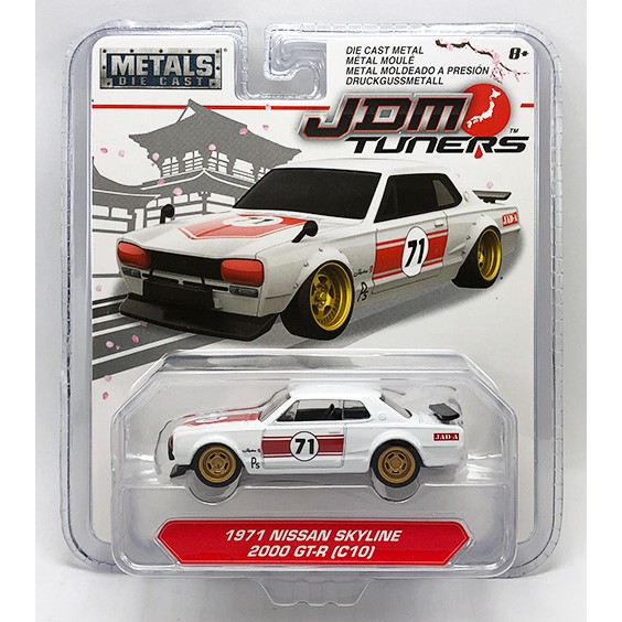 秉田屋】現貨Jada Toys JDM Nissan Skyline 2000 GT-R KPGC10 白1/64