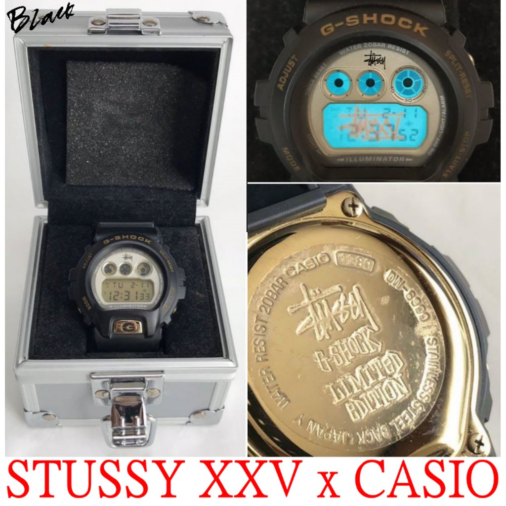 BLACK美中古STUXXV x CASIO二十五周年G-SHOCK金屬盒STUSSY 25周年紀念