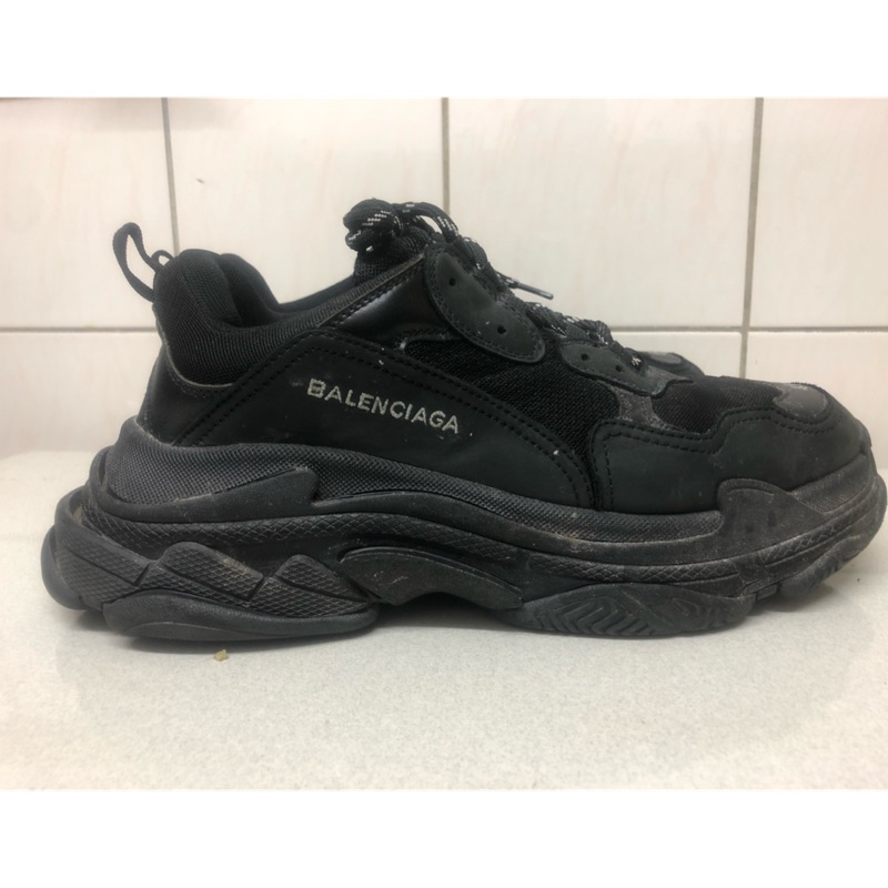 二手balenciaga triple s black巴黎世家 黑 老爹鞋 45號 大腳男